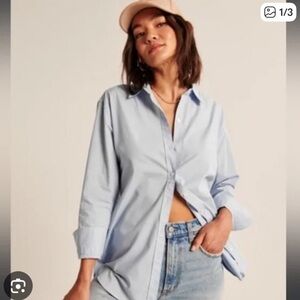 Abercrombie and fitch 90s oversized Light Blue Button-Down Shirt